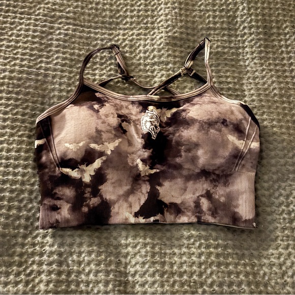 Wolf Chopper "Everson Seamless" Huxley Bra in Owen Green Death Moth Ghost Clouds - Picture 4 of 6
